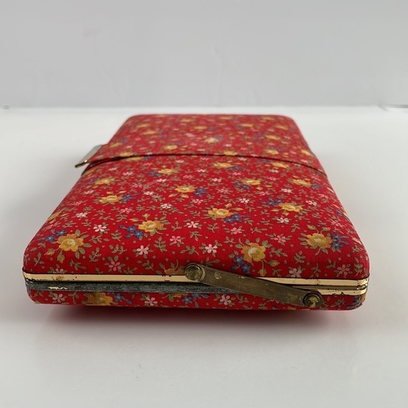 Jewelry Organizer Travel Case 1970’S Retro Red Floral - Picture 3 of 16